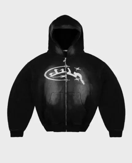 Divin By Divin Black Sunfade Zip Hoodie